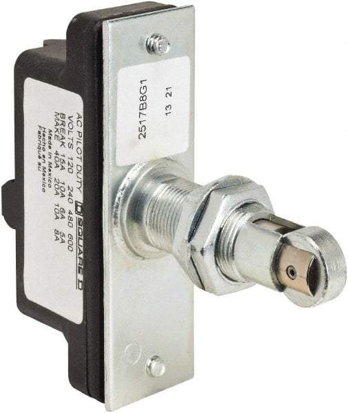 Square D - SPDT, NC/NO, 600 VAC, Screw Terminal, Roller Plunger Actuator, General Purpose Limit Switch - 1 NEMA Rating, IP20 IPR Rating, Panel Mount, 1-1/4 Lb. Operating Force - Apex Tool & Supply