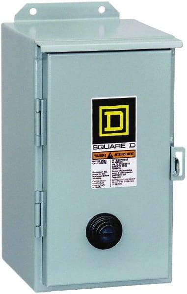 Square D - 110 Coil VAC at 50 Hz, 120 Coil VAC at 60 Hz, 18 Amp, Nonreversible Enclosed Enclosure NEMA Motor Starter - 3 Phase hp: 3 at 200 VAC, 3 at 230 VAC, 5 at 460 VAC, 5 at 575 VAC, 12 Enclosure Rating - Apex Tool & Supply
