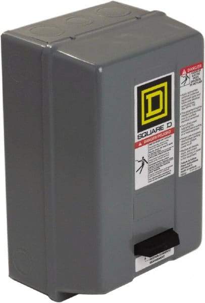 Square D - 110 Coil VAC at 50 Hz, 120 Coil VAC at 60 Hz, 18 Amp, Nonreversible Enclosed Enclosure NEMA Motor Starter - 1 hp at 1 Phase, 1 Enclosure Rating - Apex Tool & Supply