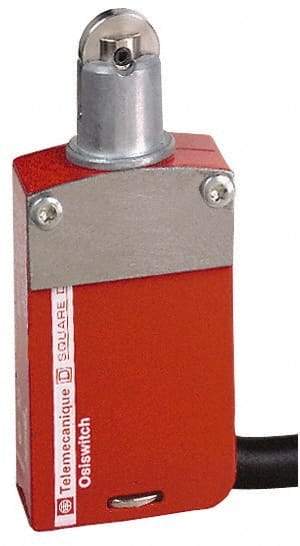 Telemecanique Sensors - NO/2NC Configuration, Multiple Amp Level, Metal Roller Plunger Safety Limit Switch - 5m Cable Length, 30mm Wide x 16mm Deep x 70mm High, IP66, IP67, IP68 Ingress Rating - Apex Tool & Supply