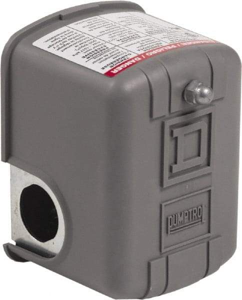 Square D - 1 NEMA Rated, General Purpose Pressure and Level Switch - Fixed Pressure, 575 VAC, Screw Terminal, For Use with Electrically Driven Air Compressors - Apex Tool & Supply