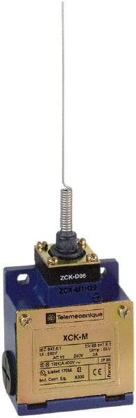 Telemecanique Sensors - DP, NC/NO, 240 VAC, Screw Terminal, Cat Whisker Actuator, General Purpose Limit Switch - IP66 IPR Rating - Apex Tool & Supply