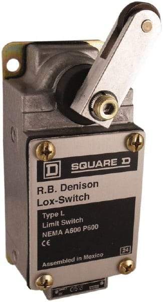 Square D - DPDT, NC/NO, 600 Volt, Screw Terminal, Rotary Spring Return Actuator, General Purpose Limit Switch - 1, 2, 4, 12, 13 NEMA Rating, IP67 IPR Rating - Apex Tool & Supply