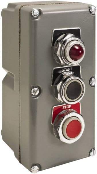 Schneider Electric - 1.18 Inch Mount Hole, Extended Straight, Pushbutton Switch - Weatherproof, Dust and Oil Resistant - Apex Tool & Supply