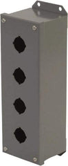 Schneider Electric - 4 Hole, 30mm Hole Diameter, Steel Pushbutton Switch Enclosure - 3, 13 NEMA Rated - Apex Tool & Supply