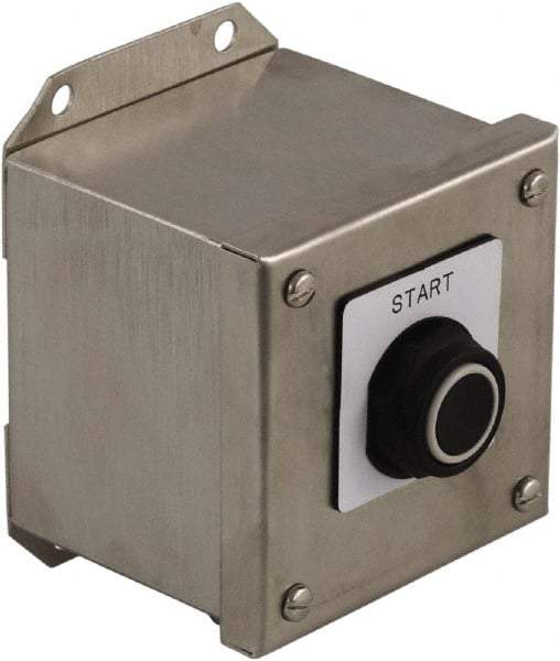 Schneider Electric - 1 Operator, Pushbutton Control Station - Stop (Legend), Momentary Switch, NC Contact, NEMA 1, 13, 3, 4 - Apex Tool & Supply