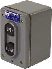 Schneider Electric - 2 Operator, Flush Pushbutton Control Station - Close, Open (Legend), Momentary Switch, NEMA 1, 4 - Apex Tool & Supply