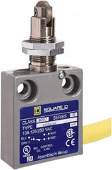 Square D - SPDT, NC/NO, 240 VAC, Prewired Terminal, Roller Plunger Actuator, General Purpose Limit Switch - 1, 2, 4, 6, 6P NEMA Rating, IP67 IPR Rating, Panel Mount, 80 Ounce Operating Force - Apex Tool & Supply