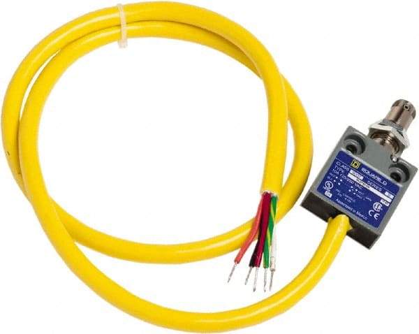 Square D - SPDT, NC/NO, 240 VAC, Prewired Terminal, Roller Plunger Actuator, General Purpose Limit Switch - 1, 2, 4, 6, 6P NEMA Rating, IP67 IPR Rating, Panel Mount, 80 Ounce Operating Force - Apex Tool & Supply