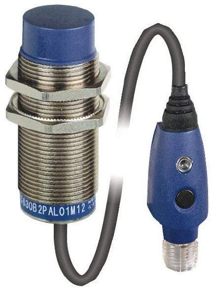 Telemecanique Sensors - PNP, NC, 11 to 18mm Detection, Cylinder, Inductive Proximity Sensor - 3 Wires, IP67, IP69, 12 to 24 VDC, M30x1.5 Thread, 63mm Long - Apex Tool & Supply
