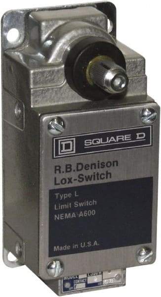 Square D - DPST, 2NO, 600 Volt, Screw Terminal, Rotary Spring Return Actuator, General Purpose Limit Switch - 1, 2, 4, 12, 13 NEMA Rating, IP67 IPR Rating - Apex Tool & Supply