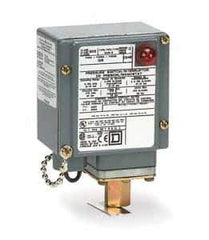 Square D - 4, 13 and 4X NEMA Rated, SPDT, 1 to 40 psi, Electromechanical Pressure and Level Switch - Fixed Pressure, 120 VAC at 6 Amp, 125 VDC at 0.22 Amp, 240 VAC at 3 Amp, 250 VDC at 0.27 Amp, 1/4 Inch Connector, Screw Terminal, For Use with 9012G - Apex Tool & Supply