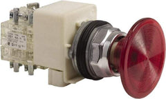 Schneider Electric - 30mm Mount Hole, Extended Mushroom Head, Pushbutton Switch Only - Round, Red Pushbutton, Nonilluminated, Maintained (MA), On-Off - Apex Tool & Supply