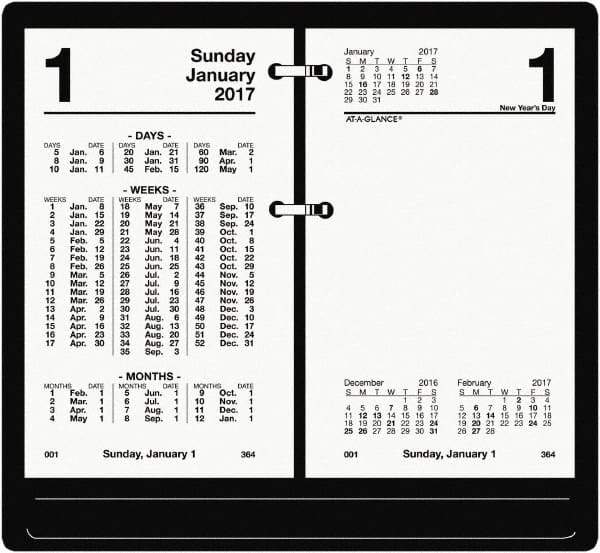 AT-A-GLANCE - 730 Sheet, 3-1/2 x 6", Financial Desk Calendar Refill - White - Apex Tool & Supply