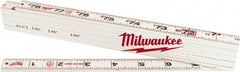 Milwaukee Tool - 6-1/2' Long, 1/16" Graduation, Folding Rule - 1-3/8" Wide, Composite Laminate - Apex Tool & Supply