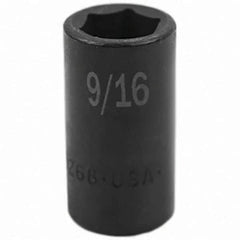 SK - Impact Socket - 3/8"DR 6PT 9/16" SEMI-DEEP IMPACT SOCKET - Apex Tool & Supply