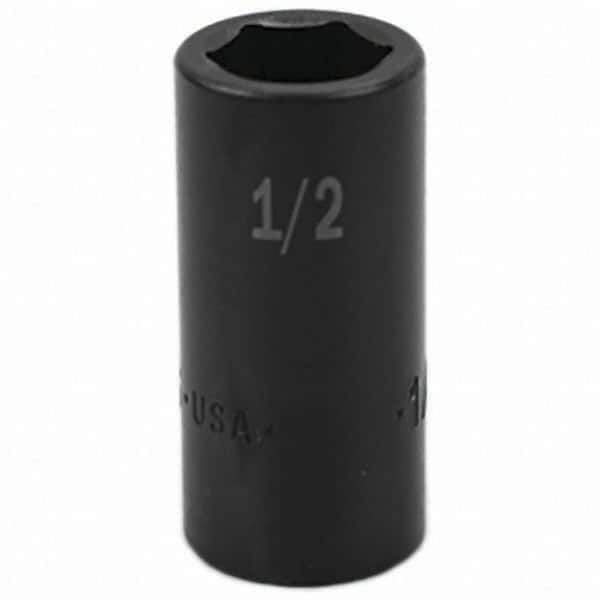 SK - Impact Socket - 3/8"DR 6PT 1/2" SEMI-DEEP IMPACT SOCKET - Apex Tool & Supply