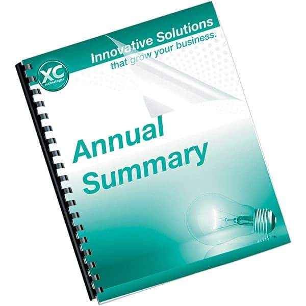 FELLOWES - Clear PVC Binding Machine Report Cover - 8-3/4 x 11-1/4" - Apex Tool & Supply