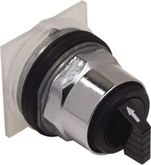 Schneider Electric - 1.18 Inch Mount Hole, 3 Position, Knob and Pushbutton Operated, Selector Switch Only - Black, Momentary (MO), without Contact Blocks, Weatherproof and Dust and Oil Resistant - Apex Tool & Supply