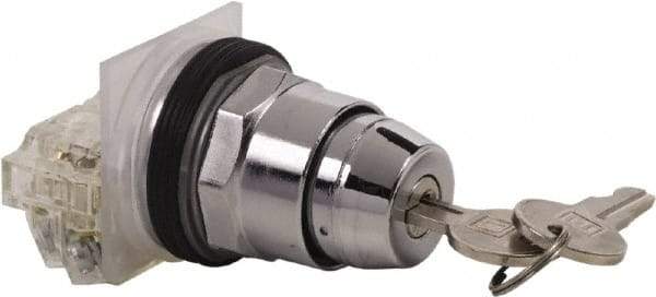 Schneider Electric - 1.18 Inch Mount Hole, 3 Position, Knob and Pushbutton Operated, Selector Switch - Black, Maintained (MA), NO/NC, Weatherproof and Dust and Oil Resistant - Apex Tool & Supply