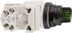 Schneider Electric - 30mm Mount Hole, Extended Straight, Pushbutton Switch Only - Octagon, Green Pushbutton, Illuminated, Momentary (MO) - Apex Tool & Supply