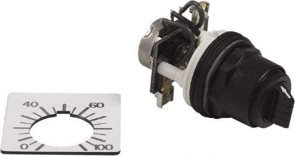 Square D - 2,000 Ohm, 30mm, 300 VAC Potentiometer - 2 Watts, Nonilluminated, Knob Operated, NEMA 4, 13 - Apex Tool & Supply