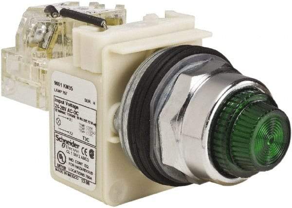 Schneider Electric - 120 VAC Green Lens Indicating Light - Screw Clamp Connector - Apex Tool & Supply