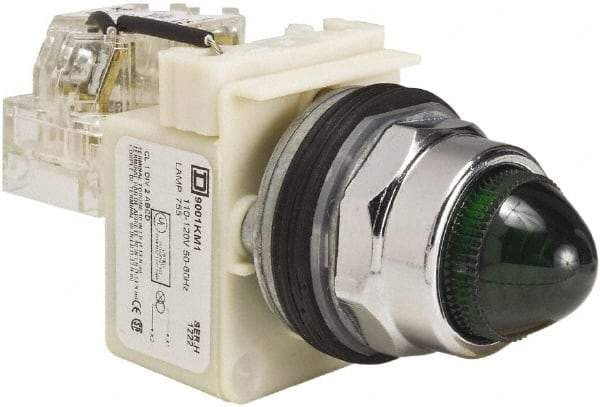 Schneider Electric - 120 VAC Green Lens Indicating Light - Screw Clamp Connector - Apex Tool & Supply