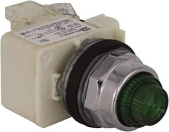 Schneider Electric - 24 V Green Lens LED Press-to-Test Indicating Light - Octagonal Lens, Screw Clamp Connector - Apex Tool & Supply