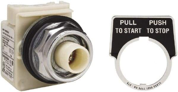 Schneider Electric - 30mm Mount Hole, Extended Straight, Pushbutton Switch Only - Maintained (MA) - Apex Tool & Supply