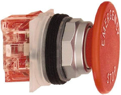 Schneider Electric - 30mm Mount Hole, Extended Straight, Pushbutton Switch with Contact Block - Red Pushbutton, Momentary (MO) - Apex Tool & Supply