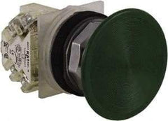 Schneider Electric - 30mm Mount Hole, Extended Straight, Pushbutton Switch with Contact Block - Green Pushbutton, Momentary (MO) - Apex Tool & Supply