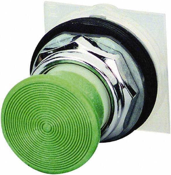 Schneider Electric - 1.18 Inch Mount Hole, Extended Straight, Pushbutton Switch Only - Round, Green Pushbutton, Momentary (MO), Weatherproof, Dust and Oil Resistant - Apex Tool & Supply