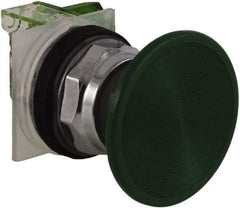 Schneider Electric - 30mm Mount Hole, Extended Straight, Pushbutton Switch with Contact Block - Green Pushbutton, Momentary (MO) - Apex Tool & Supply