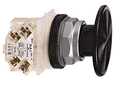 Schneider Electric - 30mm Mount Hole, Extended Mushroom Head, Pushbutton Switch with Contact Block - Round, Black Pushbutton, Momentary (MO) - Apex Tool & Supply