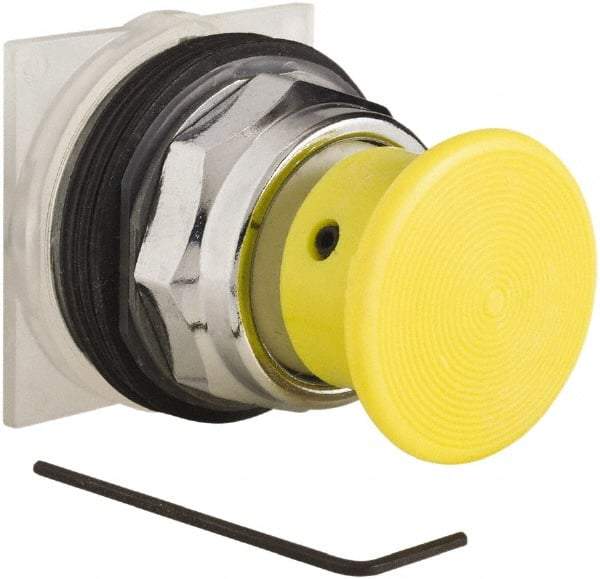Schneider Electric - 30mm Mount Hole, Extended Straight, Pushbutton Switch Only - Yellow Pushbutton, Momentary (MO) - Apex Tool & Supply