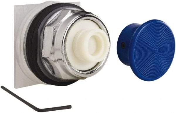 Schneider Electric - Flush Pushbutton Switch Operator - Blue, Round Button, Nonilluminated - Apex Tool & Supply
