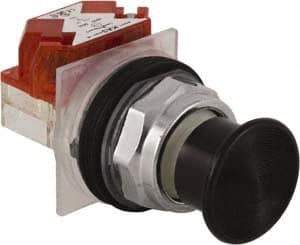 Schneider Electric - 30mm Mount Hole, Extended Straight, Pushbutton Switch with Contact Block - Black Pushbutton, Momentary (MO) - Apex Tool & Supply