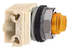 Schneider Electric - 120 V Amber Lens LED Pilot Light - Round Lens, Screw Clamp Connector - Apex Tool & Supply