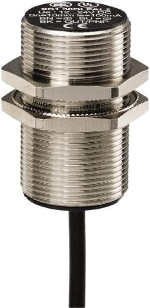 Telemecanique Sensors - PNP, 10mm Detection, Cylinder, Inductive Proximity Sensor - 3 Wires, IP67, 12 to 24 VDC, M30x1.5 Thread, 52mm Long - Apex Tool & Supply