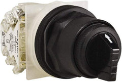 Schneider Electric - 1.18 Inch Mount Hole, 3 Position, Knob and Pushbutton Operated, Selector Switch - Black, Maintained (MA), Anticorrosive, Weatherproof, Dust and Oil Resistant - Apex Tool & Supply