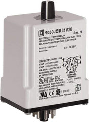 Square D - DPDT Time Delay Relay - 10 Contact Amp, 110 VDC & 120 VAC - Apex Tool & Supply