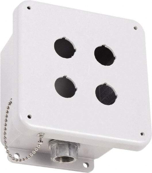 Square D - 4 Hole, 30mm Hole Diameter, Polymer Pushbutton Switch Enclosure - 3, 4, 13, 4X NEMA Rated - Apex Tool & Supply