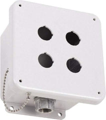 Square D - 4 Hole, 30mm Hole Diameter, Polymer Pushbutton Switch Enclosure - 3, 4, 13, 4X NEMA Rated - Apex Tool & Supply