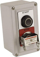 Square D - 2 Operator, Projecting Pushbutton Control Station - Start, Stop (Legend), Momentary Switch, NO/2NC Contact, NEMA 13, 3, 4, 4X - Apex Tool & Supply