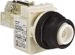 Schneider Electric - 220-240 V Incandescent Press-to-Test Indicating Light - Round Lens, Screw Clamp Connector, 54mm OAL x 42mm Wide, Vibration Resistant - Apex Tool & Supply