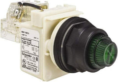 Schneider Electric - 24 V, 28 V Green Lens Press-to-Test Indicating Light - Round Lens, Screw Clamp Connector, Corrosion Resistant, Dust Resistant, Oil Resistant - Apex Tool & Supply