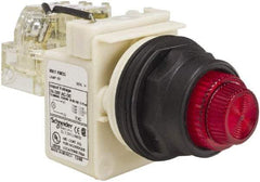 Schneider Electric - 24 V, 28 V Red Lens Press-to-Test Indicating Light - Round Lens, Screw Clamp Connector, Corrosion Resistant, Dust Resistant, Oil Resistant - Apex Tool & Supply