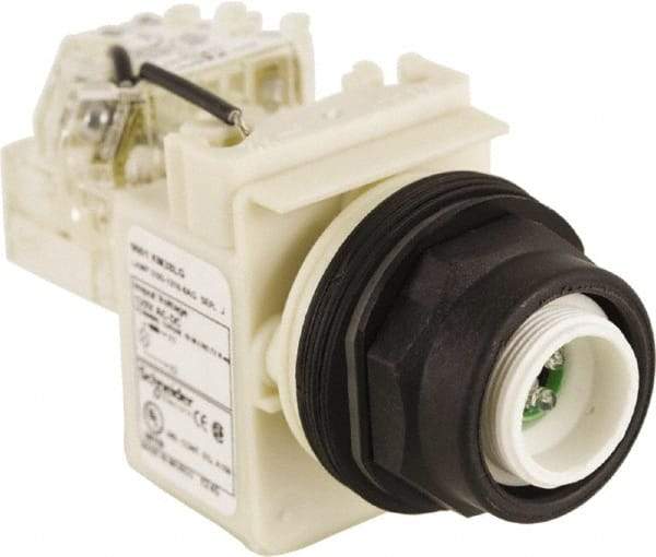 Schneider Electric - 120 V LED Press-to-Test Indicating Light - Round Lens, Screw Clamp Connector, Corrosion Resistant, Dust Resistant, Oil Resistant - Apex Tool & Supply
