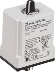 Square D - 0.3 to 30 min Delay, DPDT Time Delay Relay - 10 Contact Amp, 110 VDC & 120 VAC - Apex Tool & Supply